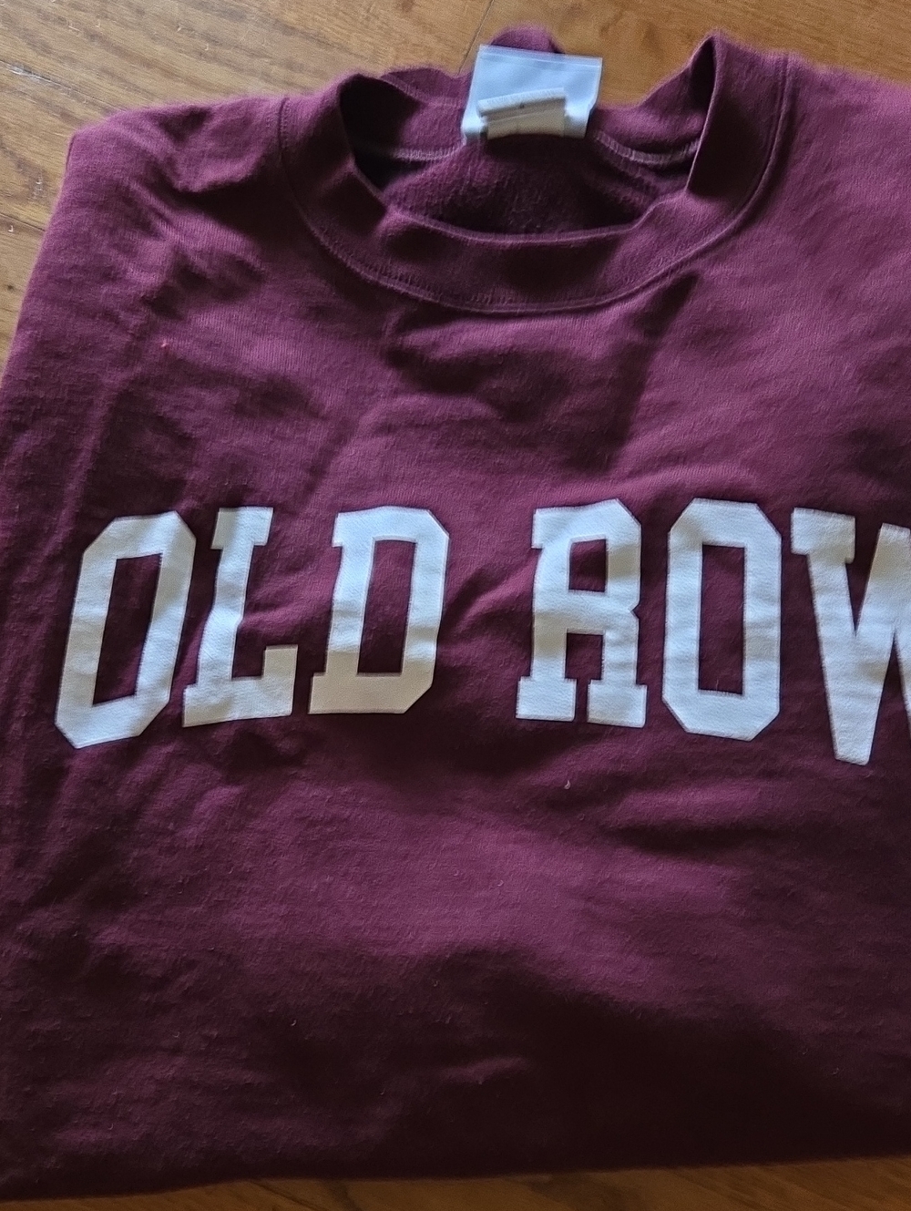 Maroon Crewneck Shirt with White Lettering